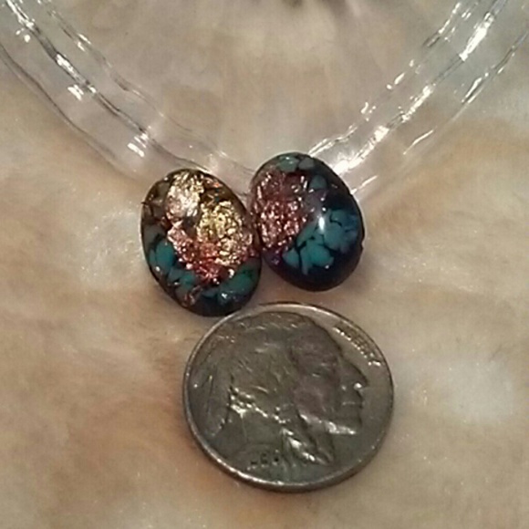 Dichroic Post Earrings - Picture 2 of 7